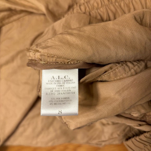A.L.C Keegan Pant Tawny Tan size 8 Utility Cargo Pant Parachute Pull on Trouser - Picture 4 of 9
